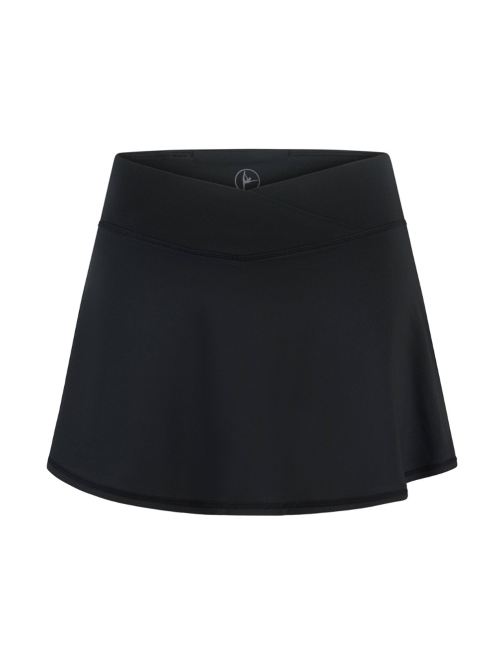 Girls Black Jersey Crossover Waistband Active Tennis Skort